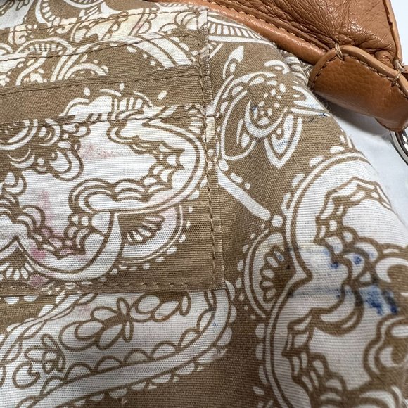 The Sak mini shoulder bag beige pebbled leather small hand bag zip closure - Picture 8 of 16